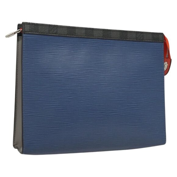LOUIS VUITTON Epi Pochette Voyage Clutch Bag Blue M62912 LV Auth 120320 - Picture 1 of 16